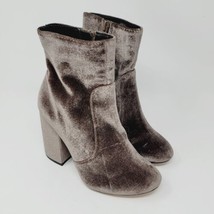 Steve Madden Women’s Adalyn Velour Booties Size 5M Taupe Ankle Dress Boots - £24.95 GBP