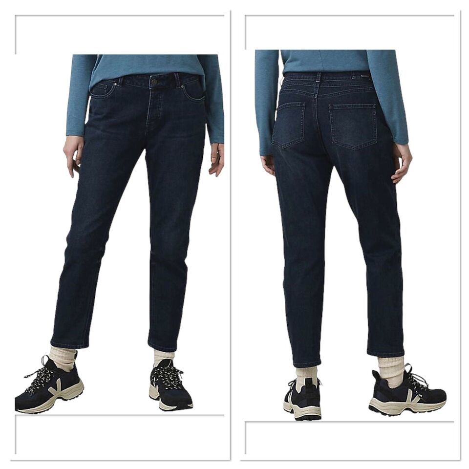 Prana Deep Blue Buxton Organic Stretch Cotton Slim Boyfriend Jean Size 8... - $30.90