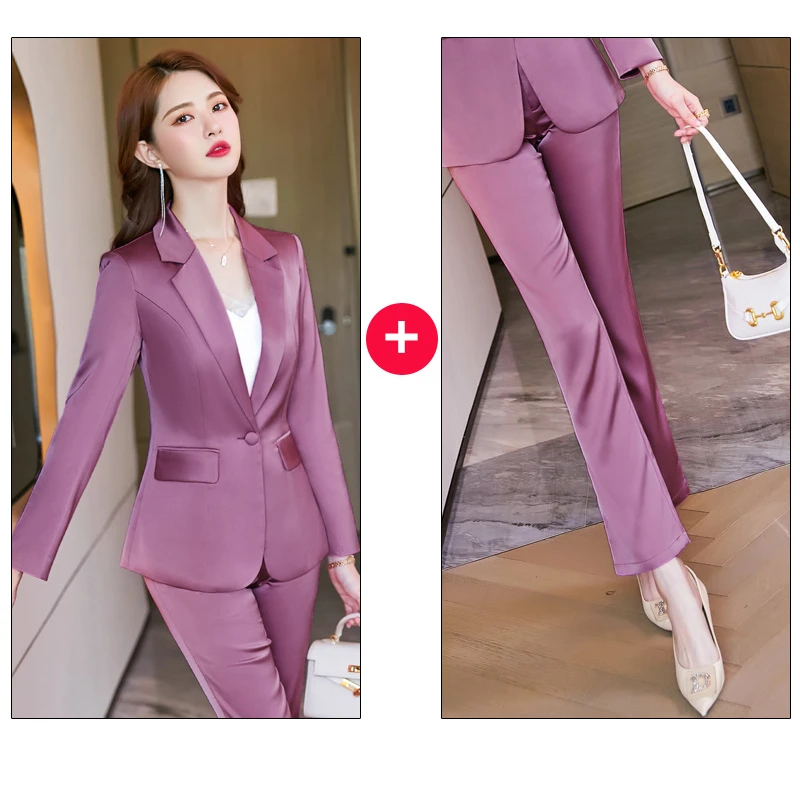 Boliyae Spring Autumn  Blazers for Women Formal Trouser Suits Elegant Office Bus - £152.28 GBP