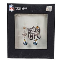 Los Angeles Chargers Earrings Rhodium Plated &amp; Crystal NFL Football Jewelry - $15.79