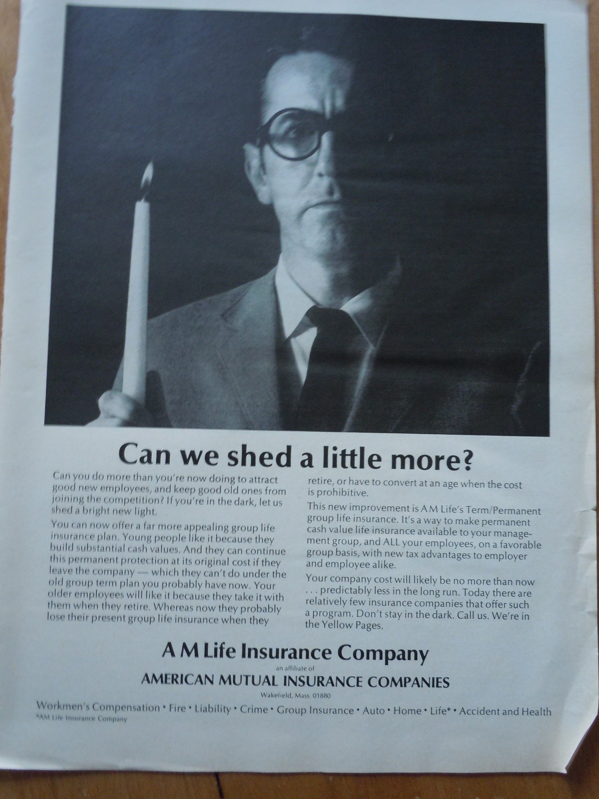 America Mutual Insurance Companies Print Magazine Advertisement 1968 - $3.99