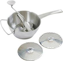 New Norpro 595 3 In 1 Stainless Steel 2 Qt Food Mill Deluxe Sner With Disc - £66.05 GBP