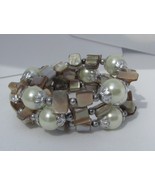 Handmade Glass Pearl &amp; Shell Coil Bracelet - $12.99