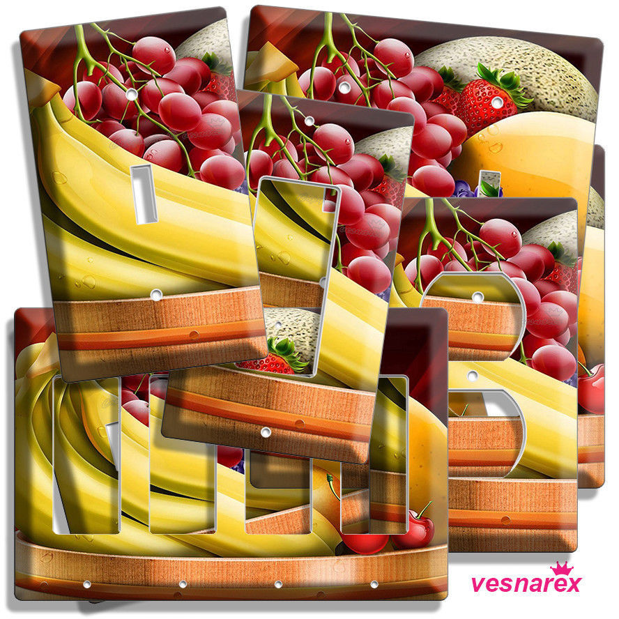 FRUIT BOWL BANANA LIGHT SWITCH OUTLET WALL PLATE COVER KITCHEN DINING ROOM DECOR