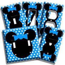 New Minnie Mouse Head Blue Polka Dots Kids Girls Room Decor Light Switch Outlets - £10.62 GBP+