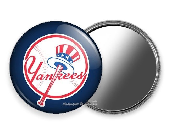 NEW YORK NY YANKEES LOGO BASEBALL PIN BUTTON MIRROR BOTTLE OPENER KEYCHAIN RING