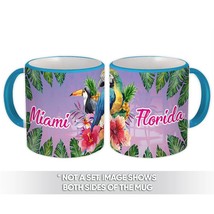 Customizable Macaw and Toucan : Gift Mug Miami Florida Personalized Tropical Bir - £12.45 GBP