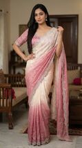 Saree:- Pure Double shade Fandy Sattin Silk With Beautiful Original Beed... - $89.00