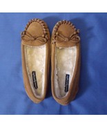 Girls American Eagle Outfitters New Leather Fur Lined Slippers Size 5 - £13.31 GBP
