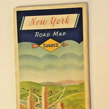 Vintage New York Road Map Sunoco Rand Mc Nally Circa 1950s - £25.19 GBP