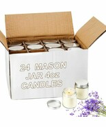 24 Pcs Bulk Candles Mini Mason Jar Candles Lavender Soy Scented Wedding ... - $833.45 MXN