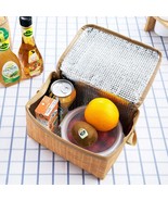 Wicker Picnic Basket Outdoor Tableware Box Lunch Vintage Wine Beach BBQ ... - £9.37 GBP