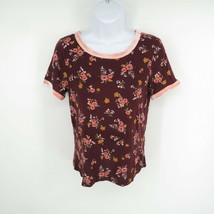 Ultra Flirt Junior Printed Velvet Trim Top Shirt S - £9.49 GBP