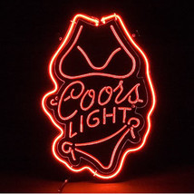 Coors Light Bikini Red 3D Acrylic Beer Bar Neon Light Sign 11&#39;&#39; x 9&#39;&#39; - £155.94 GBP