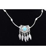 NeW Native American Indian Western Multi Feather Charm Drop Necklace  - £4.73 GBP