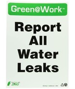 ZING 2042 Green at Work Sign  Report All Water Leaks  14 Inches H x 10 I... - $15.27 CAD