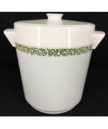 Vintage Thermo-Serv Insulated Ice Bucket by WestBend White w Green Ivy V... - £14.63 GBP
