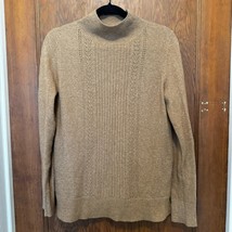 EUC Old Navy Mock Neck Light Sweater Camel Tan Womens Small - £11.19 GBP