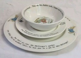 Wedgewood Beatrix Potter Peter Rabbit  Made in England Plates &amp; Bowl  - $22.95