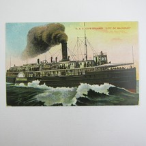 Ship Postcard D &amp; C Steamer City of Mackinac Antique 1909 Steamship Michigan - $9.99