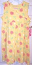 NWT Just Friends Girl&#39;s Yellow Citrus Lime Orange Print Knit Dress, L (6) - £11.79 GBP