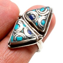 Tibetan Turquoise Lapis Lazuli Handmade Bohemian Nepali Ring Adjustable SA 1977 - £5.18 GBP