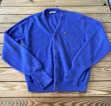 Vintage Izod Lacoste Men’s Button up cardigan sweater size L Purple DG - $48.51