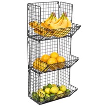 Sorbus Hanging Fruit Basket Wall Mounted Foldable Organizer for Kitchen Storage, - £59.33 GBP