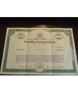 Franklin National Bank, New York - Stock Certificate LARGEST BANK FAILUR... - $7.83 CAD