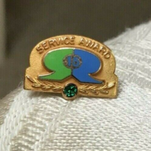 Vintage Advertising 15 Year Service Award Pin Green Stone 1/10 10K Gold ... - $4.95