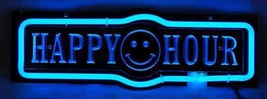 Happy Hour 3D Acrylic Beer Bar Neon Light Sign 13&#39;&#39; x 5&#39;&#39; - £160.05 GBP