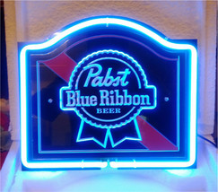 Pabst Blue Ribbon 3D Acrylic Beer Bar Neon Light Sign 11&#39;&#39; x 10&#39;&#39; - £155.67 GBP
