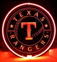 Texas Rangers 3D Acrylic Beer Bar Neon Light Sign 11&#39;&#39; Diameter  - £155.84 GBP