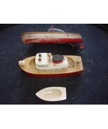 Vintage  lot Keystone 1920&#39;s Wooden boats-set of 3-tugboat,cruiser, dinghy - $246.51