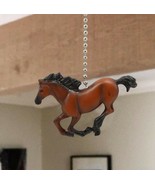 Ceiling Fan Metal Pull Chain With Brown Equestrian Galloping Horse Handl... - $17.75 CAD