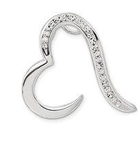 925 Sterling Silver Stellux Crystal Heart Slide Pendant Love - £217.75 GBP