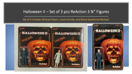 Halloween Movie II-Michael,Laurie, &amp; Blood Splattered Michael 3-pc Set Figures - £58.68 GBP
