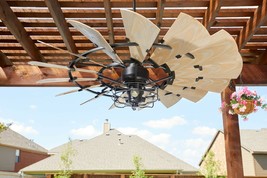 New Quorum 60” Windmill Indoor Outdoor Ceiling Fan Oil Rubbed Bronze Indoor - £892.34 GBP