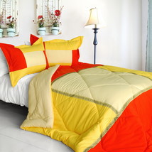 [Summer Sunrise] Quilted Patchwork Down Alternative Comforter Set (Twin Size) - £63.14 GBP