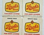 Vintage Stroh&#39;s Beer Coasters For Beer Lovers Lot of 4 NOS 3.3/8&quot; SQ PB175 - $4.99