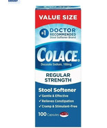 COLACE regular strength Stool Softener 100mg Docusate Sodium 100/ct Exp ... - $239.70 MXN