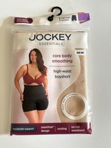 Women&#39;s Jockey Essentials Smoothing High Waist Boyshort BEIGE Size Small NEW - $4.89