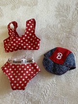 1998 Barbie Fashion Touches Mattel #68651-92 Red Polka Dot Bikini &amp; Cap Ck Swim - £11.04 GBP