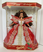 1997 Mattel Happy Holidays Special Edition Barbie Doll Brunette BD13 - £54.92 GBP