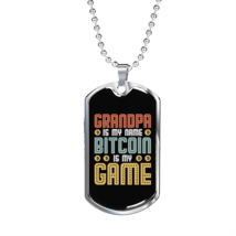 Grandpa   Necklace Stainless Steel or 18k Gold Dog Tag 24&quot; Chain - £37.06 GBP+