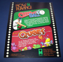 Q*bert&#39;s Cubes + Curve Ball Original NOS Video Arcade Game Flyer Q Bert Vintage - £20.49 GBP