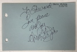 Chris St John Autographed Vintage 4x6 Signature Page - £8.11 GBP
