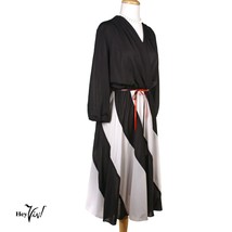 Vintage 80s Black &amp; White Disco Dress - Swirl Skirt, Elastic Waist - M - Hey Viv - £27.34 GBP