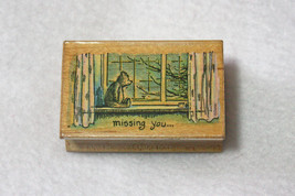 Rare All Night Media &quot;Missing You&quot; Classic Winnie the Pooh Mounted Rubber Stamp - £23.42 GBP
