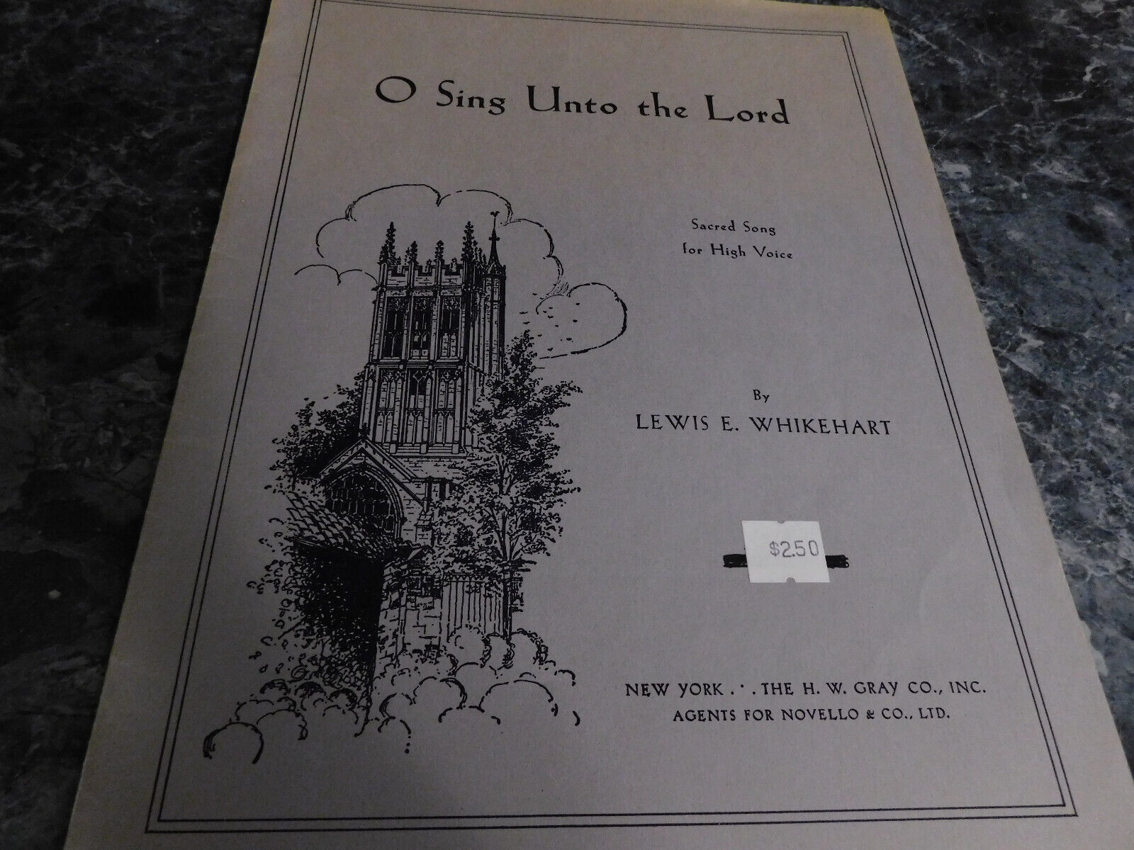 O Sing Unto the Lord for High Voices by Lewis E Whikehart - $1.79